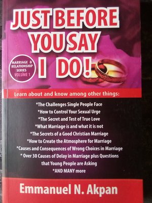 cover image of JUST BEFORE YOU SAY I DO